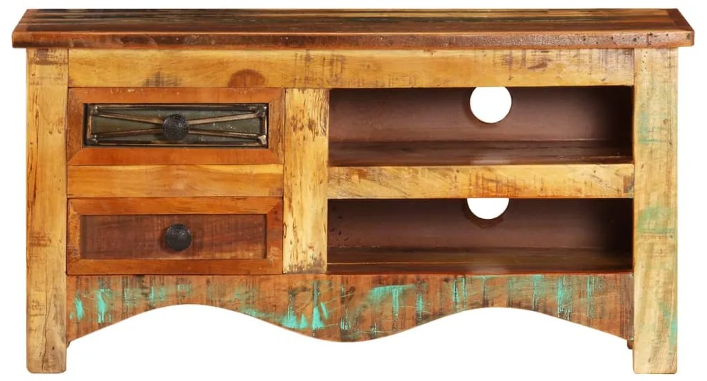 Móvel de TV 80x30x40 cm madeira recuperada maciça