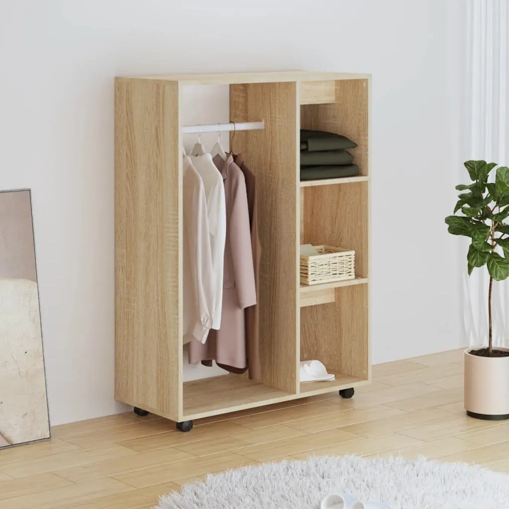 808516 vidaXL Roupeiro 80x40x110 cm contraplacado carvalho sonoma