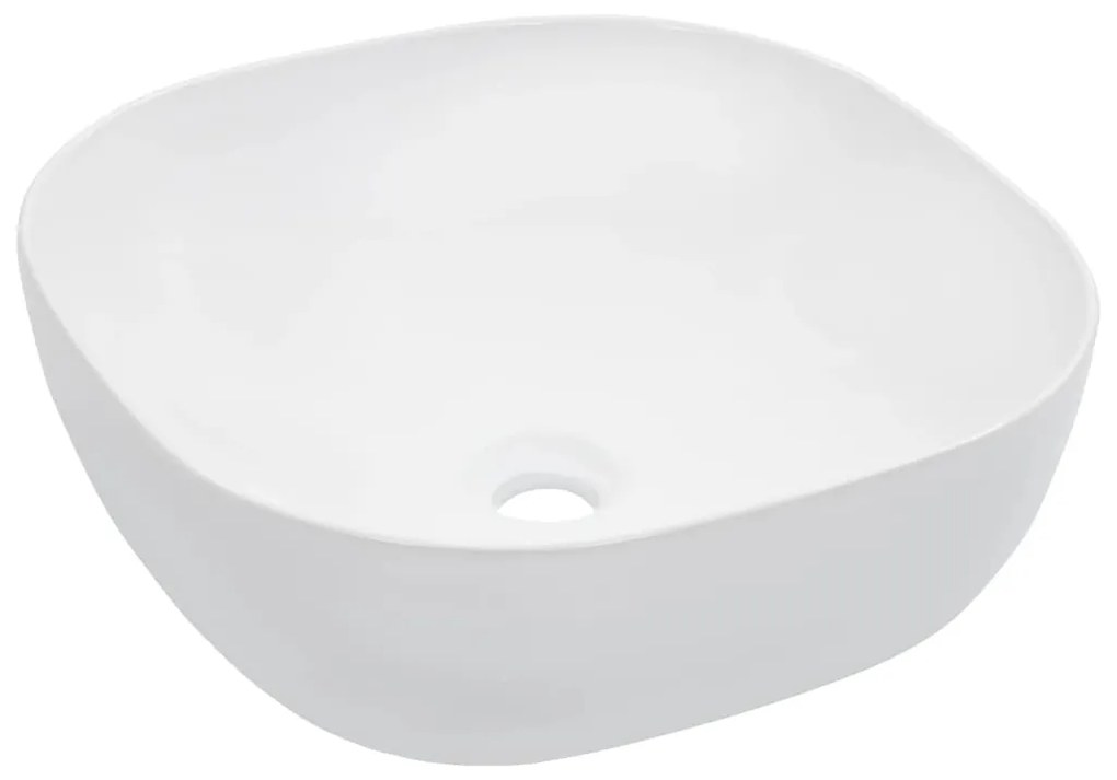 vidaXL Lavatório 42,5x42,5x14,5 cm cerâmica branco