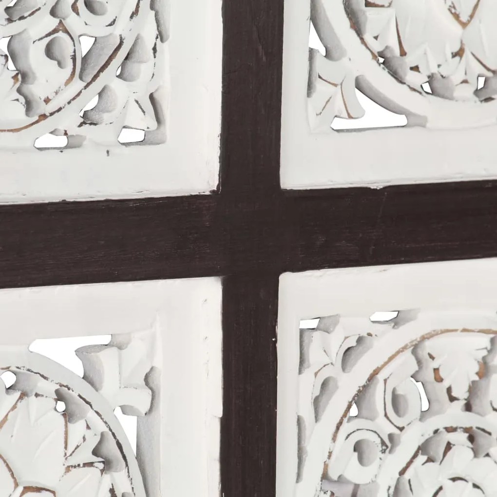 Painel parede esculpido à mão MDF 40x40x1,5 cm castanho/branco