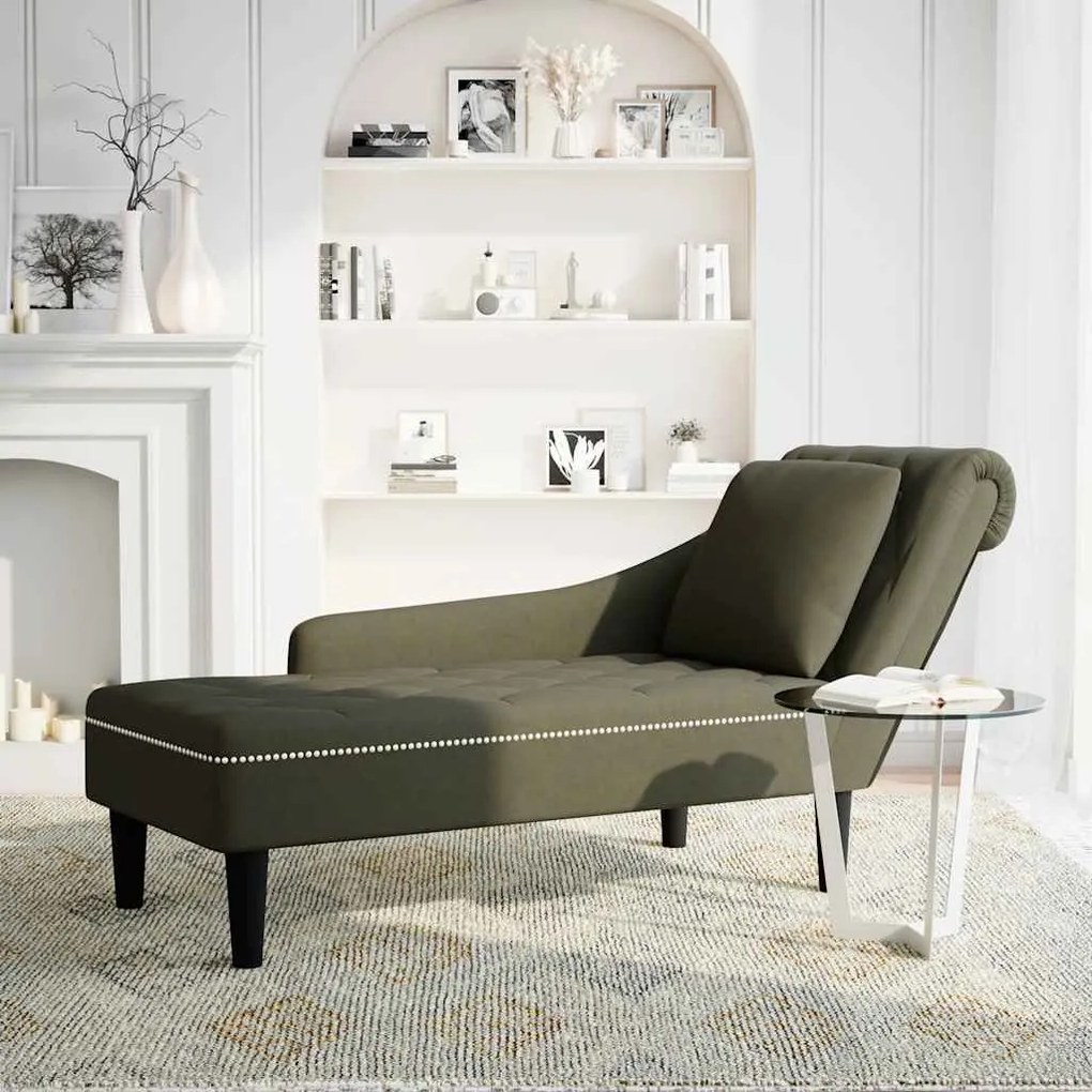 Chaise lounge c/ almofada/apoio braços direito couro artificial