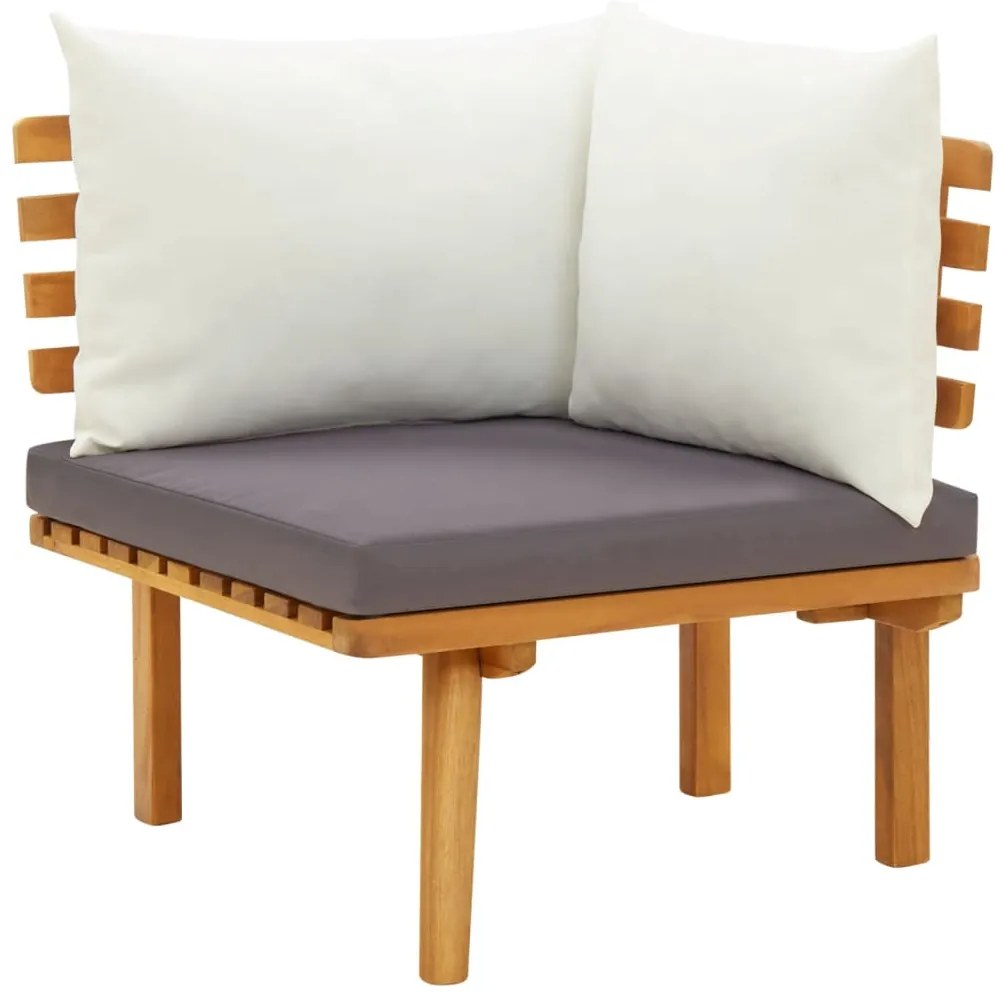 6 pcs conjunto lounge de jardim com almofadões acácia maciça