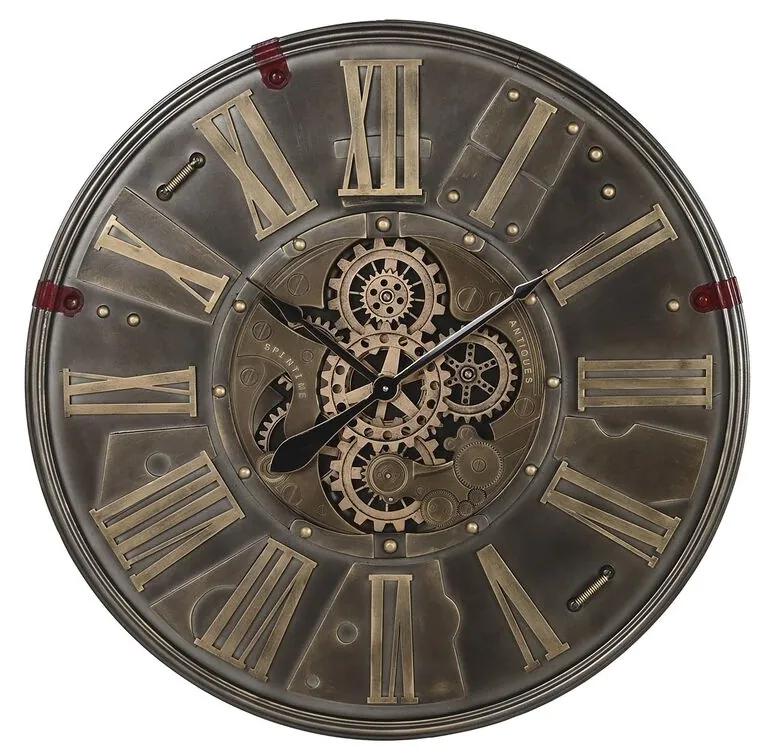 Relógio de Parede Dkd Home Decor Engrenagens Preto Dourado Ferro (80 X 6,5 X 80 cm)