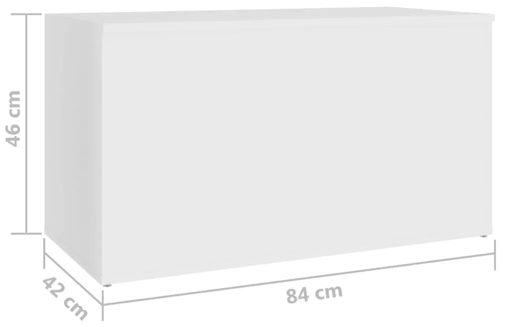 Arca de arrumação 84x42x46 cm madeira processada branco