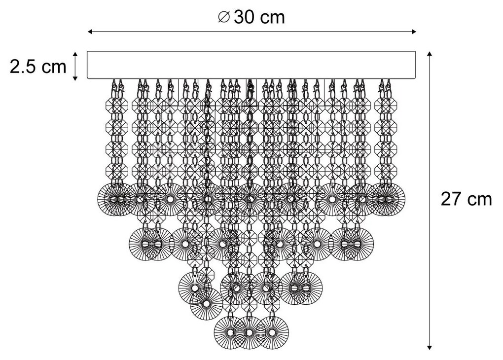 Candeeiro de Teto Clássico Preto com Vidro Fumê - Medusa