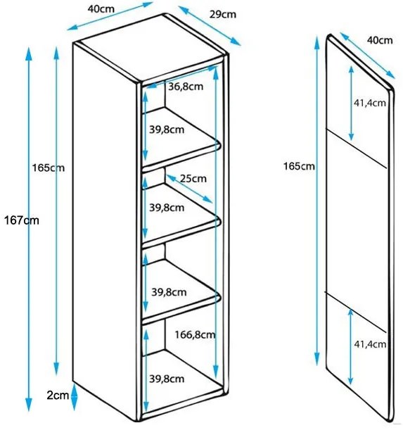 Vitrine Lukis de 165cm - Branco - Design Moderno