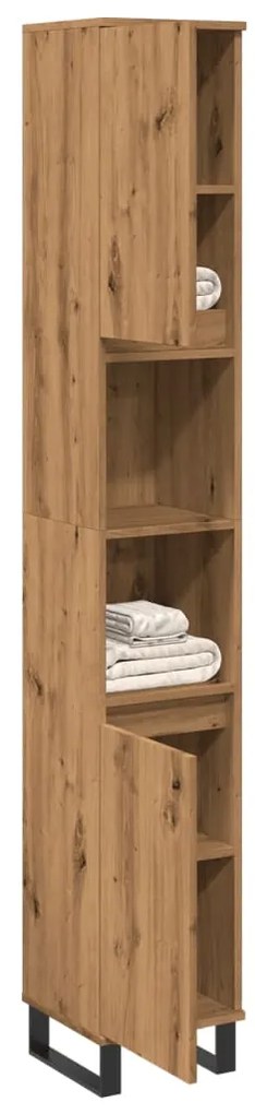 vidaXL Armário WC 30x30x190 cm derivados de madeira carvalho artisiano