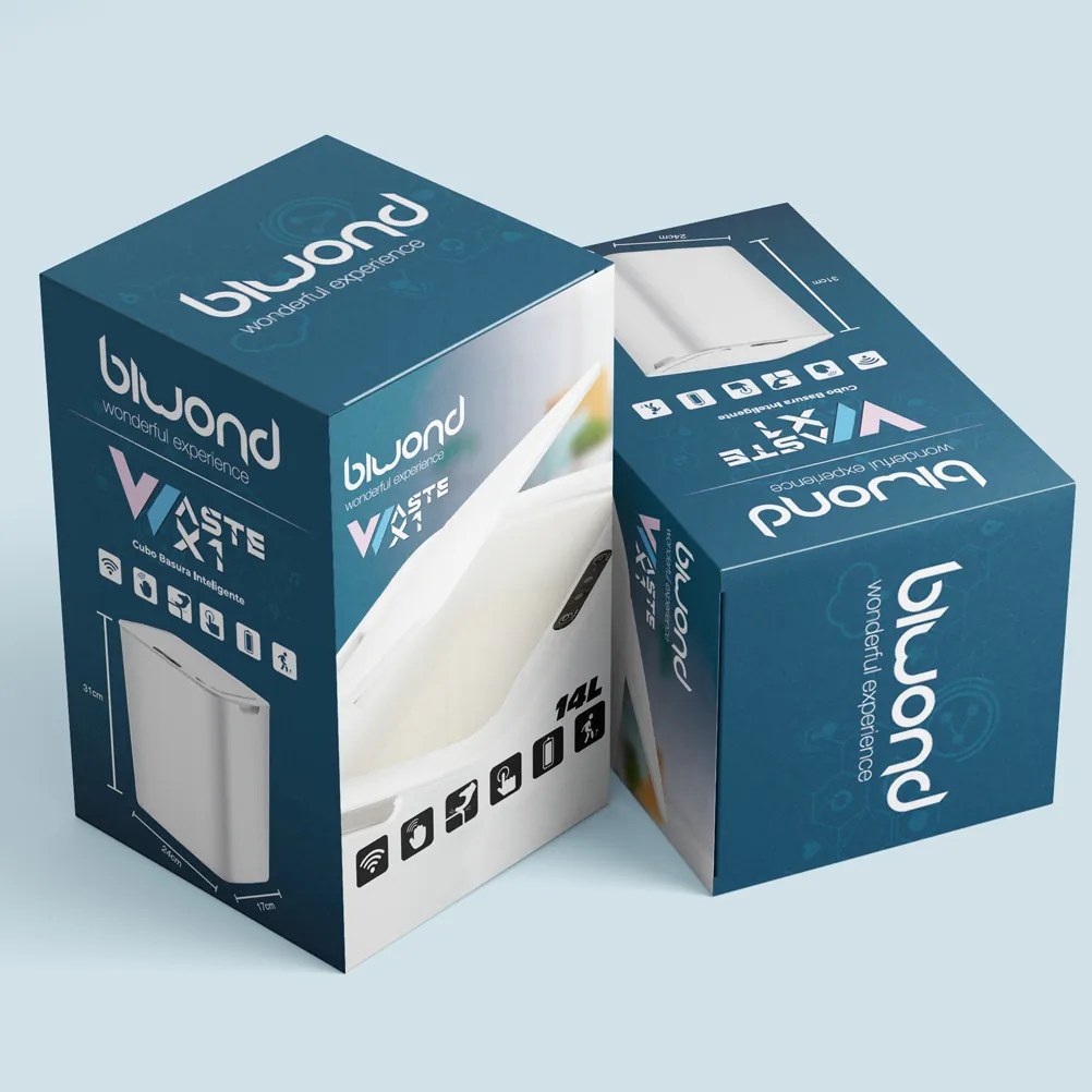 Caixote Lixo Inteligente Sensor 14L Branco Biwond