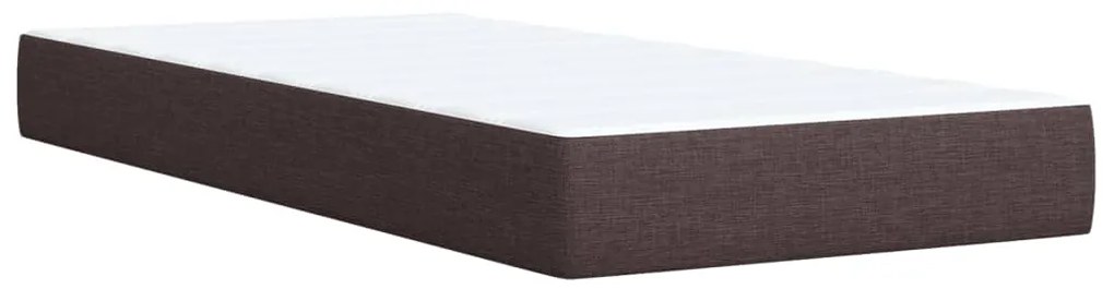 Cama com molas/colchão 90x190 cm tecido castanho-escuro