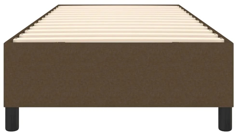 Estrutura de cama sem colchão 80x200 cm tecido castanho-escuro