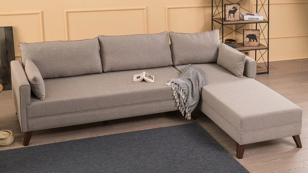 Sofá de Canto Bella – Creme – 275 cm x 85 cm x 165 cm