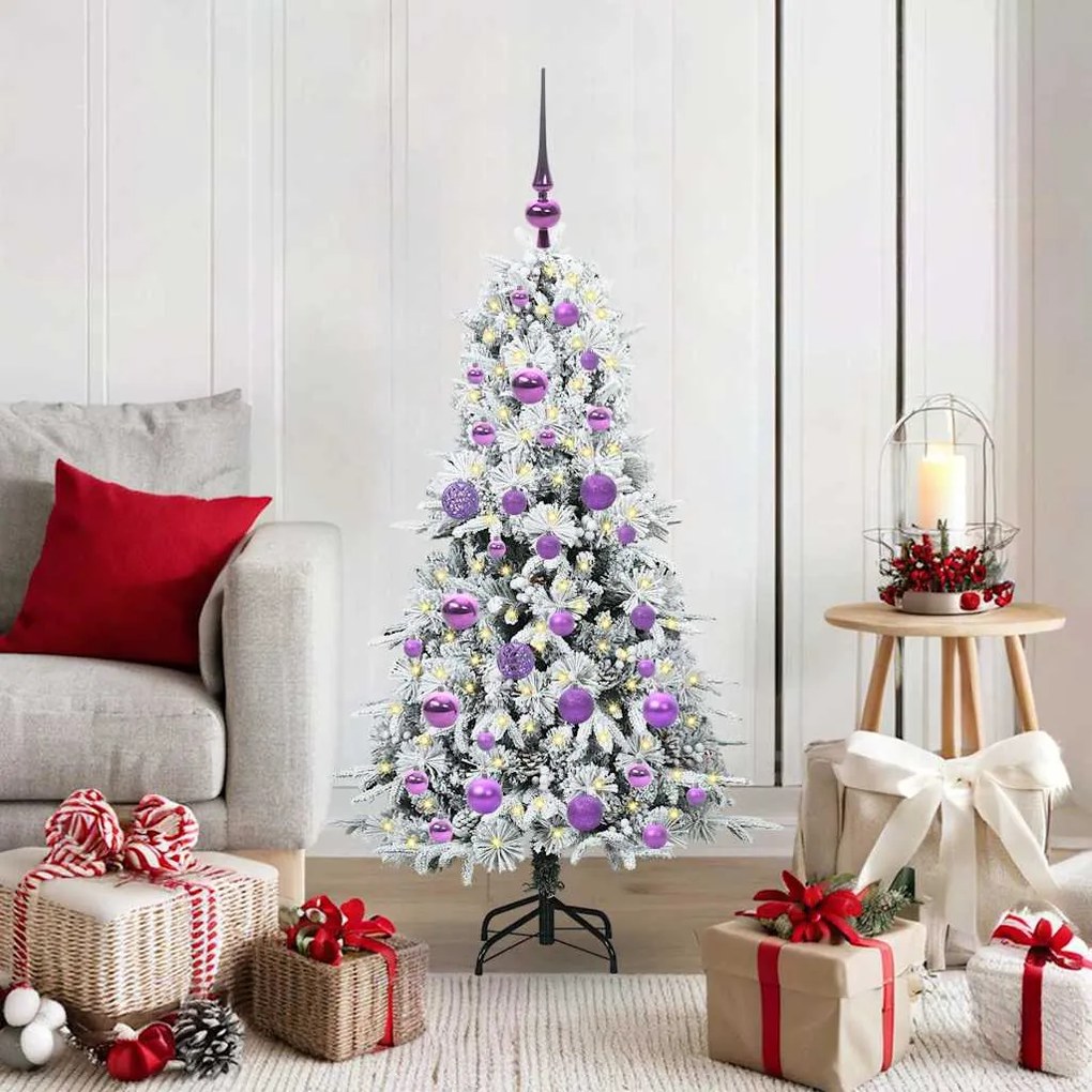 vidaXL Árvore de Natal Articulada Artificial Branco 120 cm PE e PVC