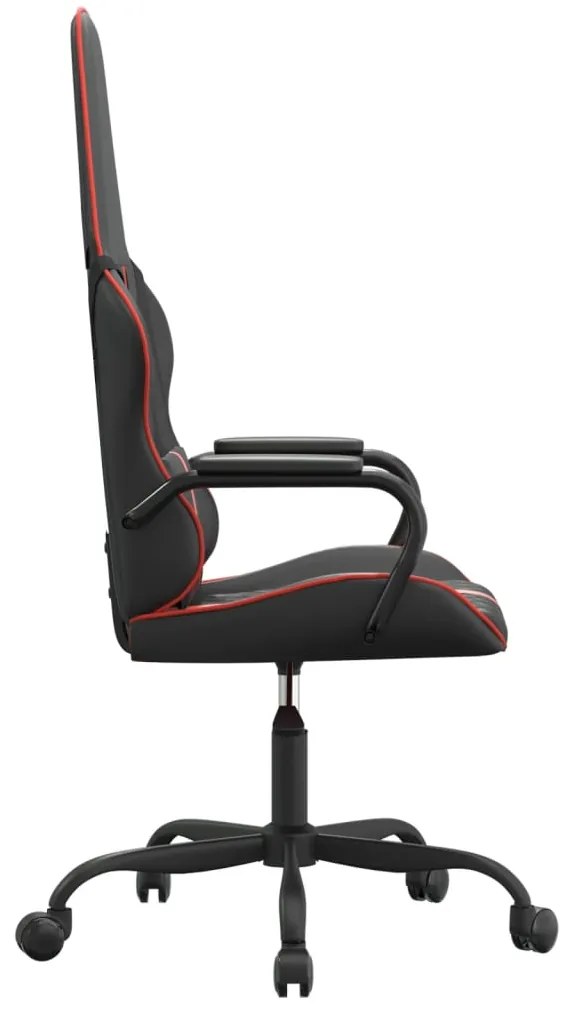 Cadeira gaming de massagens couro artificial preto e vermelho