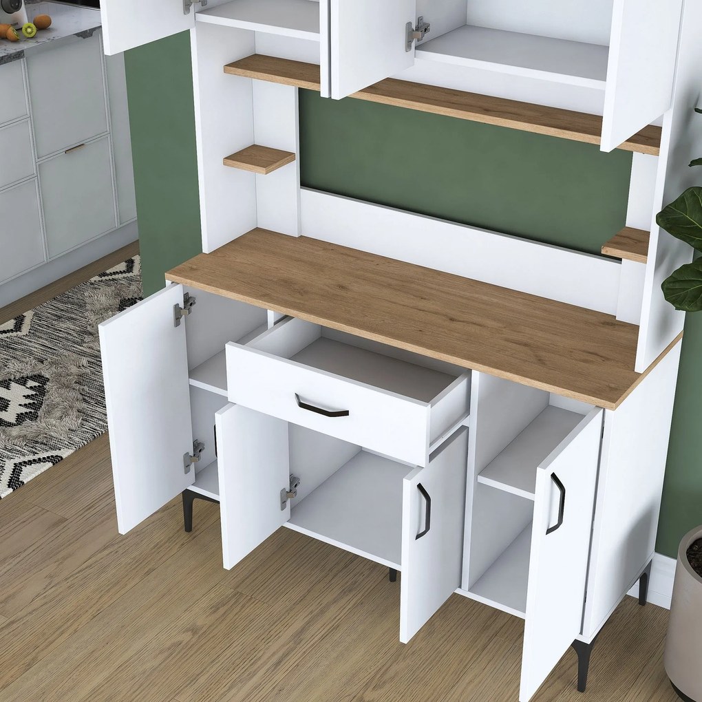 Armário Alto de Cozinha "Stella" - 120 x 184,2 x 40 cm - Branco - Desi