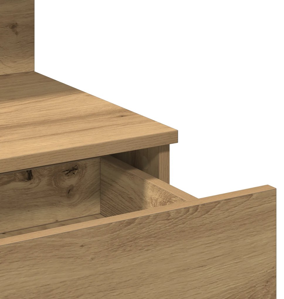 Mesa de Maquilhagem com LED Carvalho Artesanal 100x40x130 cm