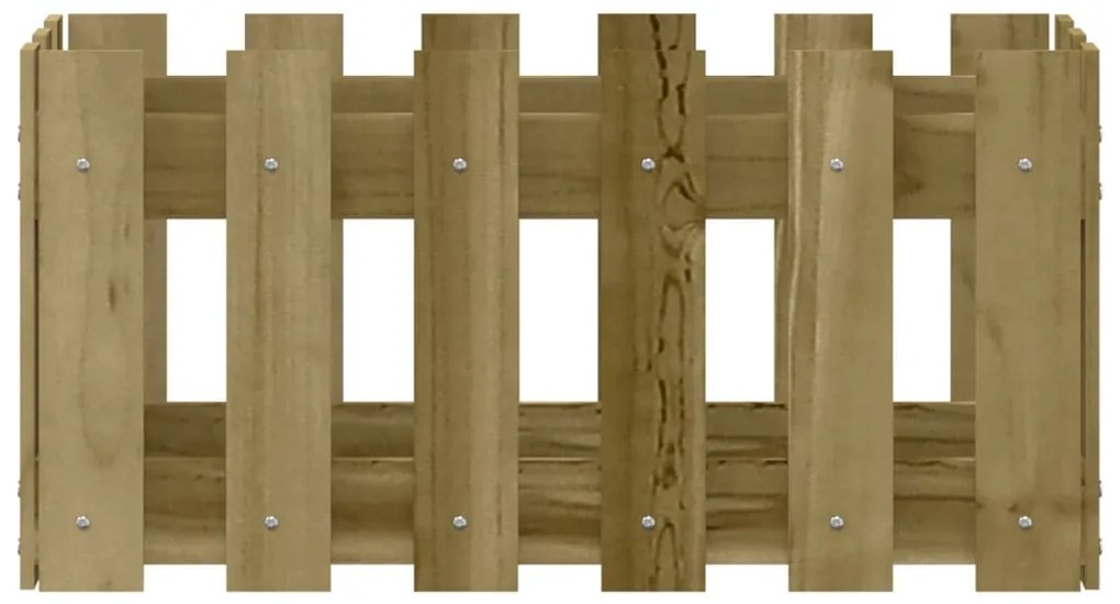 Vaso de jardim c/ design de cerca 60x30x30 cm pinho impregnado