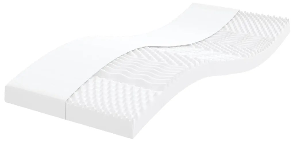 Colchão de espuma 80x220 cm 7 zonas dureza 20 ILD branco