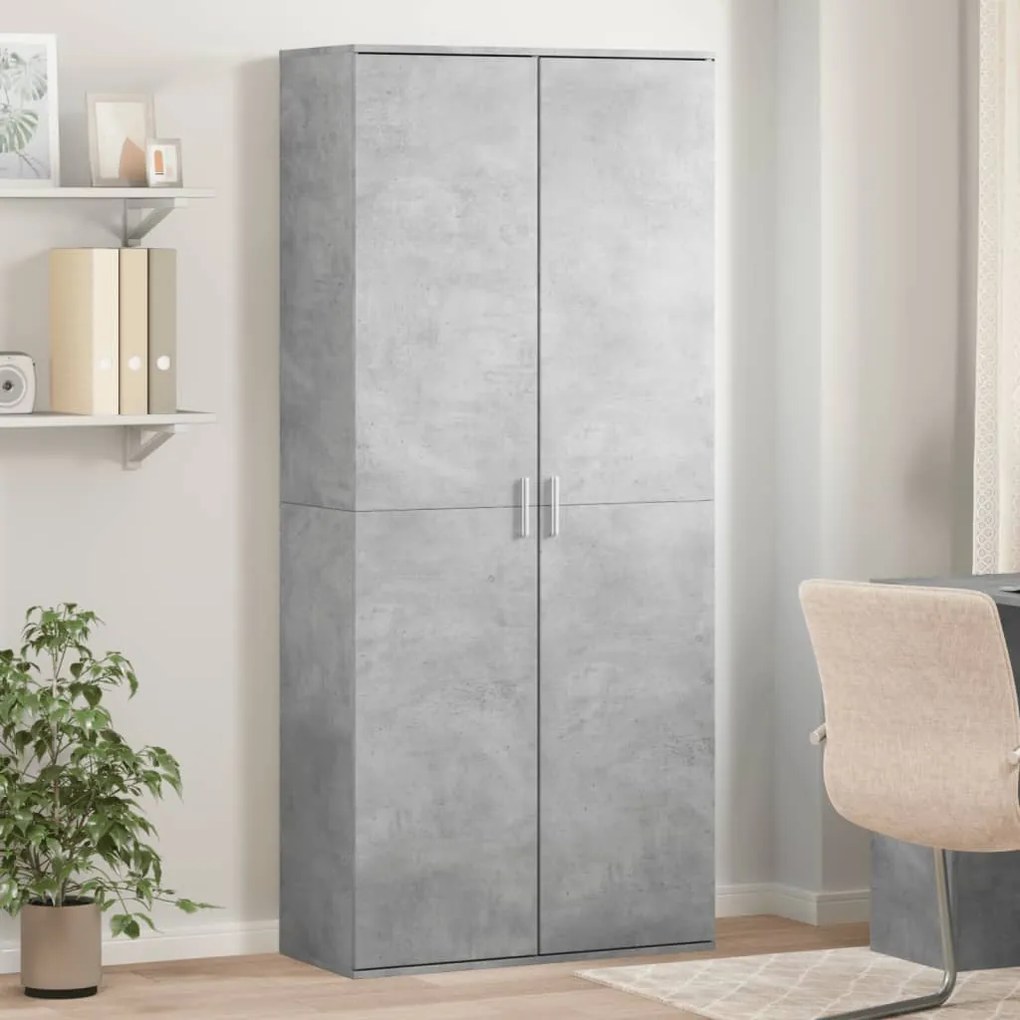 vidaXL Armário alto 80x35x180 cm derivados de madeira cinza cimento