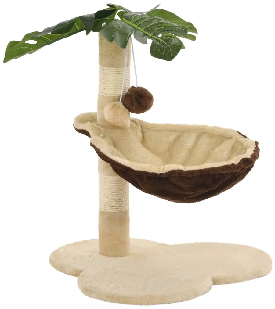 Árvore p/ gatos c/postes arranhadores sisal 50 cm bege/castanho