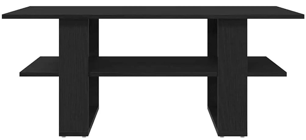 Mesa de Centro vidaXL Preto Carvalho 102x55x42 cm Madeira de Engenhari