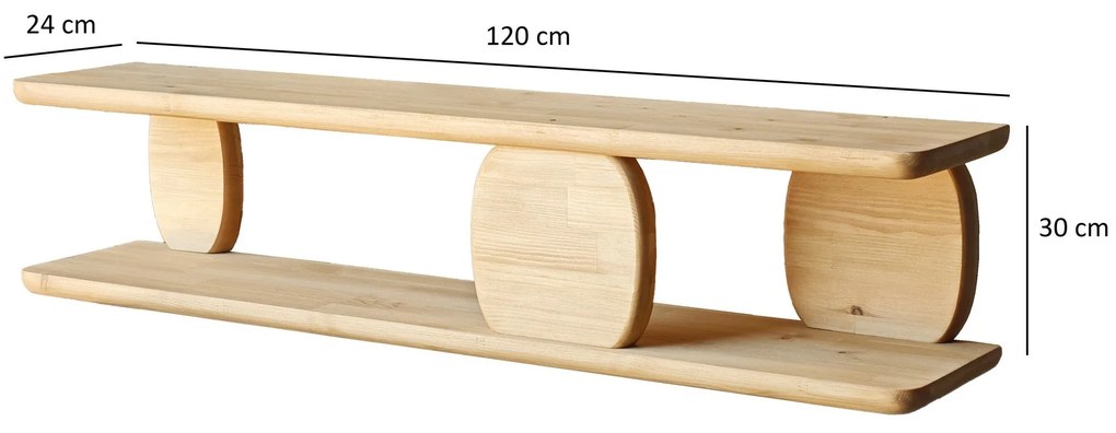 Prateleira de Parede Modena – Carvalho – 120x30x24 cm