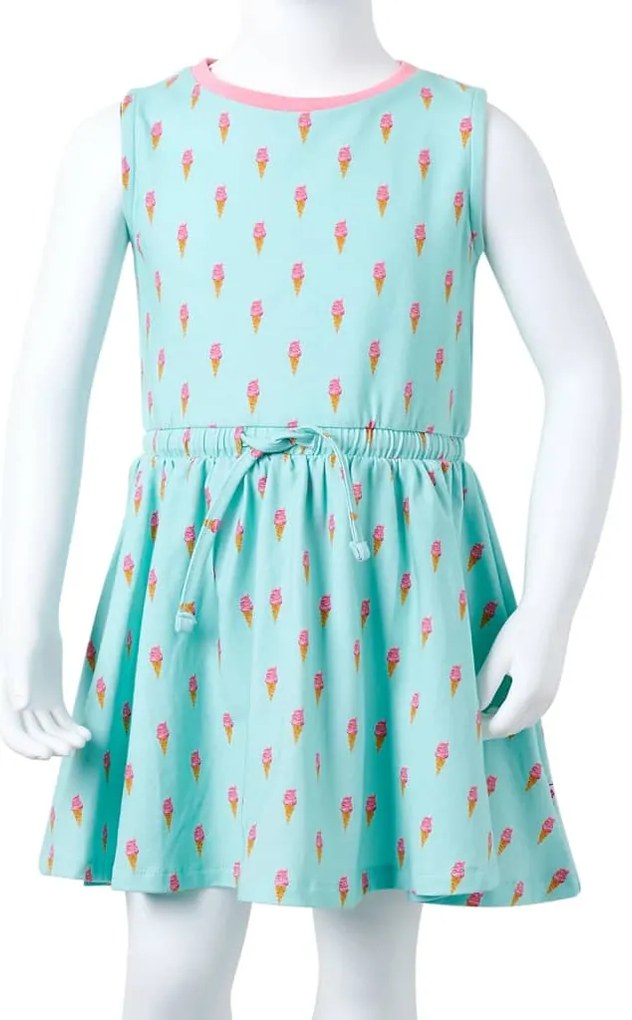 Vestido de criança com cordão menta-claro 92