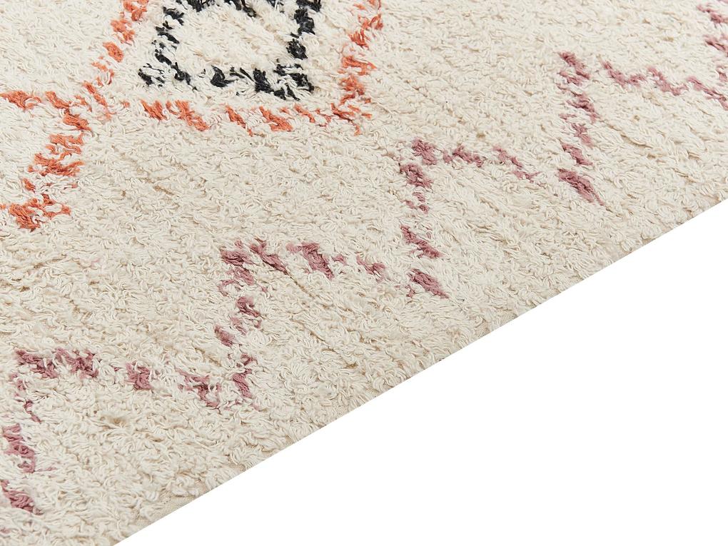 Tapete de algodão creme 140 x 200 cm GUWAHATI Beliani