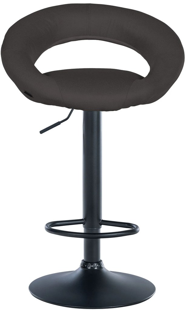 Conjunto de 2 bancos de bar Olinda em tecido e com estrutura preta 52 x 77-97 x 47 cm Cinzento escuro