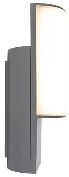 Candeeiro de parede exterior moderno cinzento escuro com LED - Harry Moderno