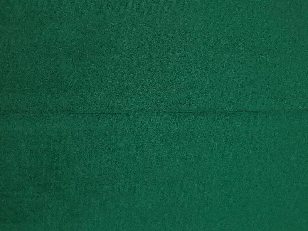 Cama de casal em veludo verde 180 x 200 cm BELLOU Beliani