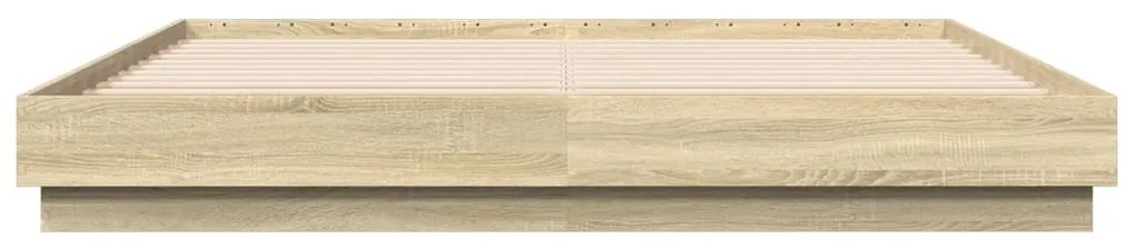 Estrutura de cama com luzes LED 180x200 cm carvalho sonoma