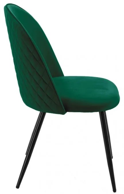 Conjunto 4 Cadeiras jantar MAGDA NEW, metal, tecido veludo verde