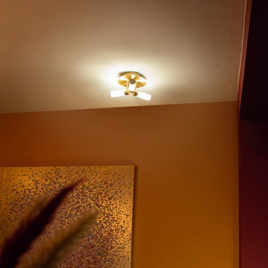 Candeeiro de teto moderno para casa de banho em latão 3 luzes IP44 - Bath