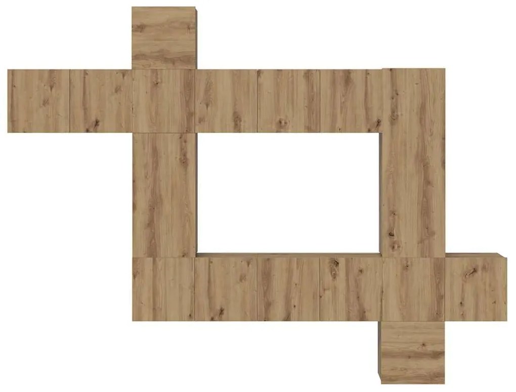 Conjunto de móvel de TV 10 pcs carvalho artisiano