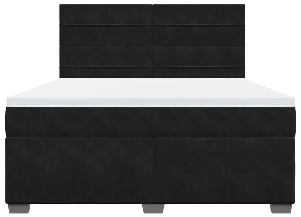Cama com molas/colchão 180x200 cm veludo preto