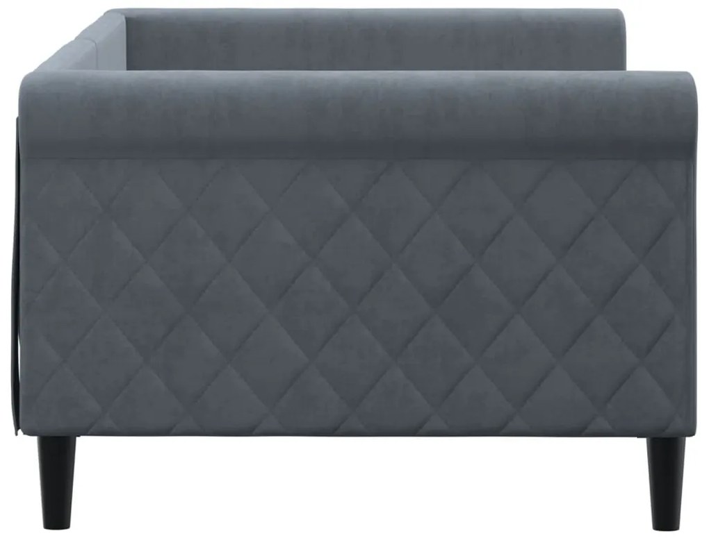 Sofá-cama 90x200 cm veludo cinzento-escuro