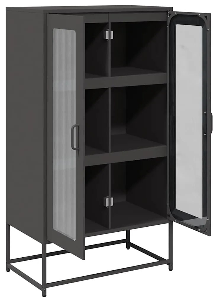 Aparador alto 68x39x123 cm aço preto