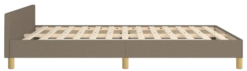 Cama sem colchão 140x200 cm tecido castanho-acinzentado