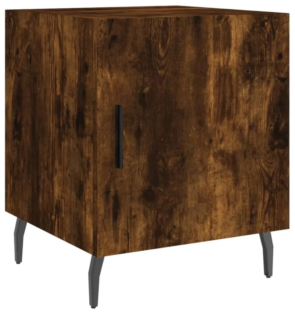 Mesa cabeceira 2pcs 40x40x50cm derivado madeira carvalho fumado