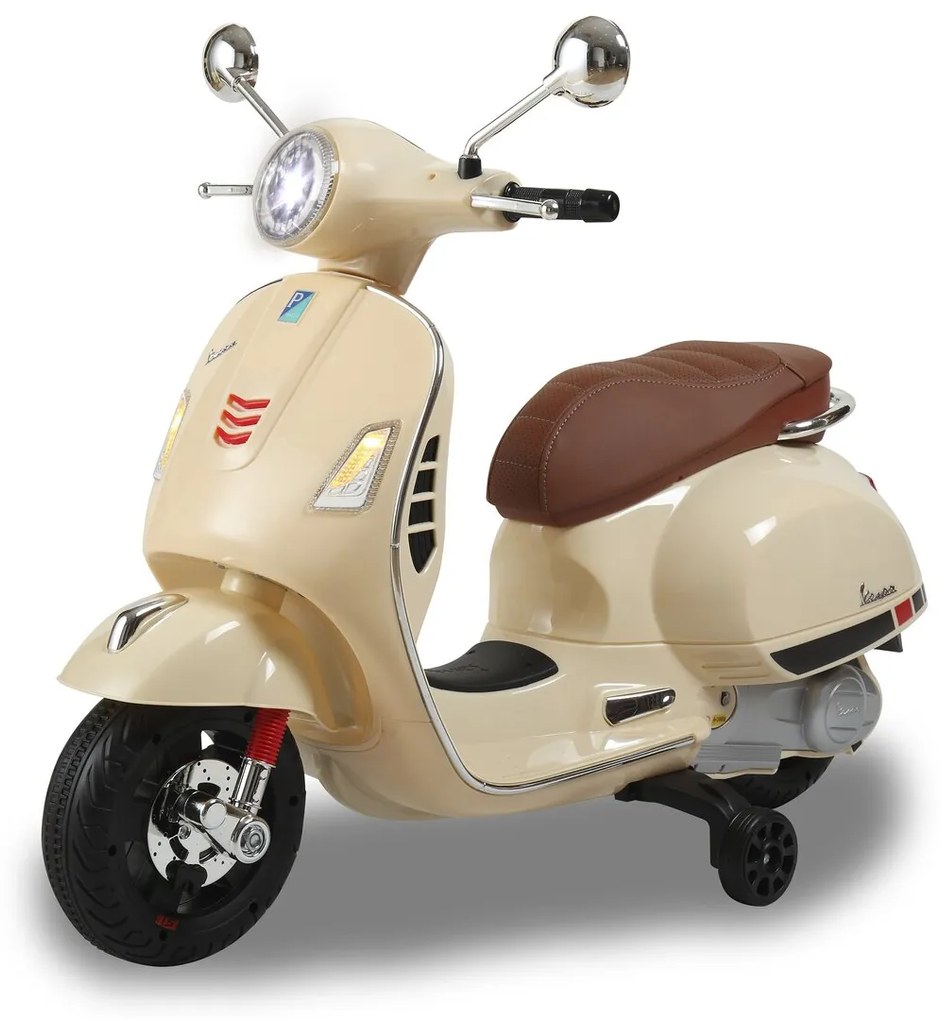 Mota elétrica infantil bateria 12V Vespa GTS 125 bege