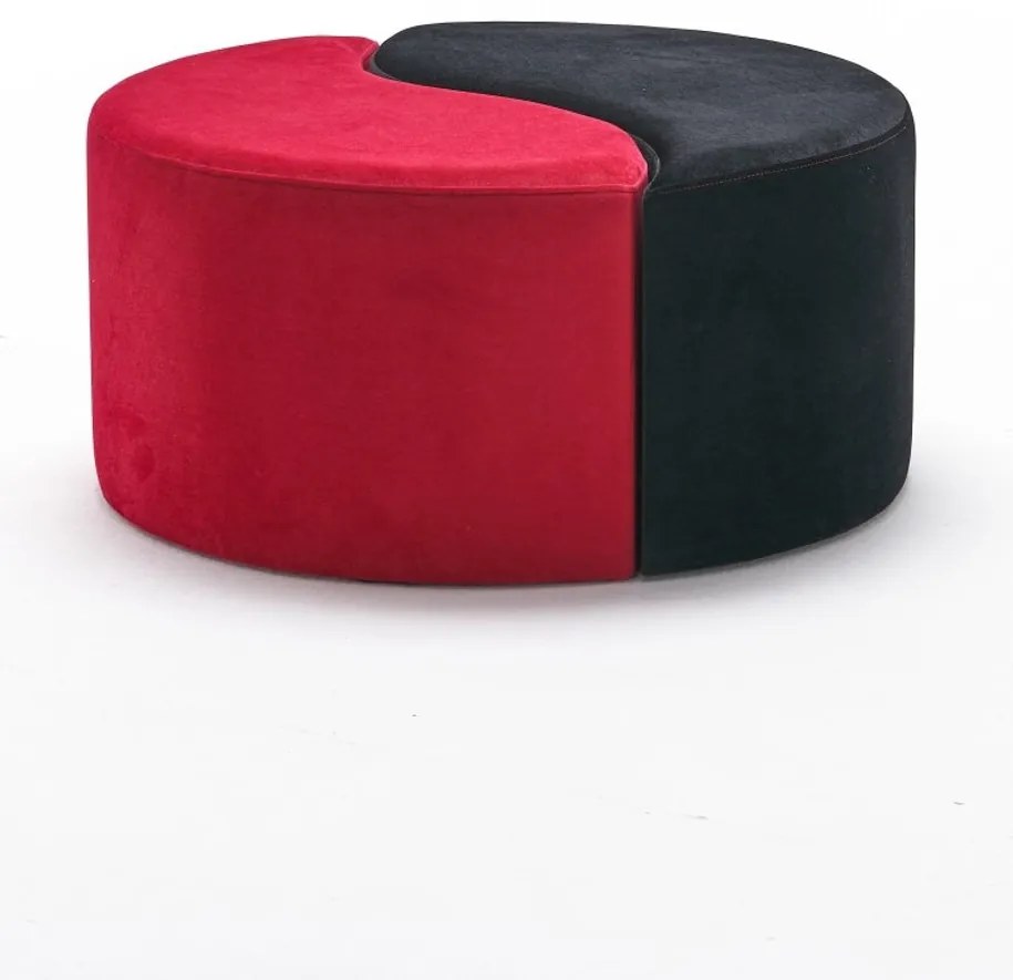 Pouffe Alis Puf – Preto e Vermelho – 80x40x80 cm