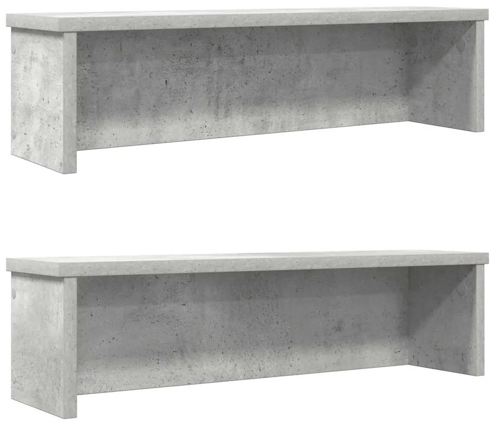 Racks de cozinha empilhável 2 pcs concreto cinza 60x15x16 cm