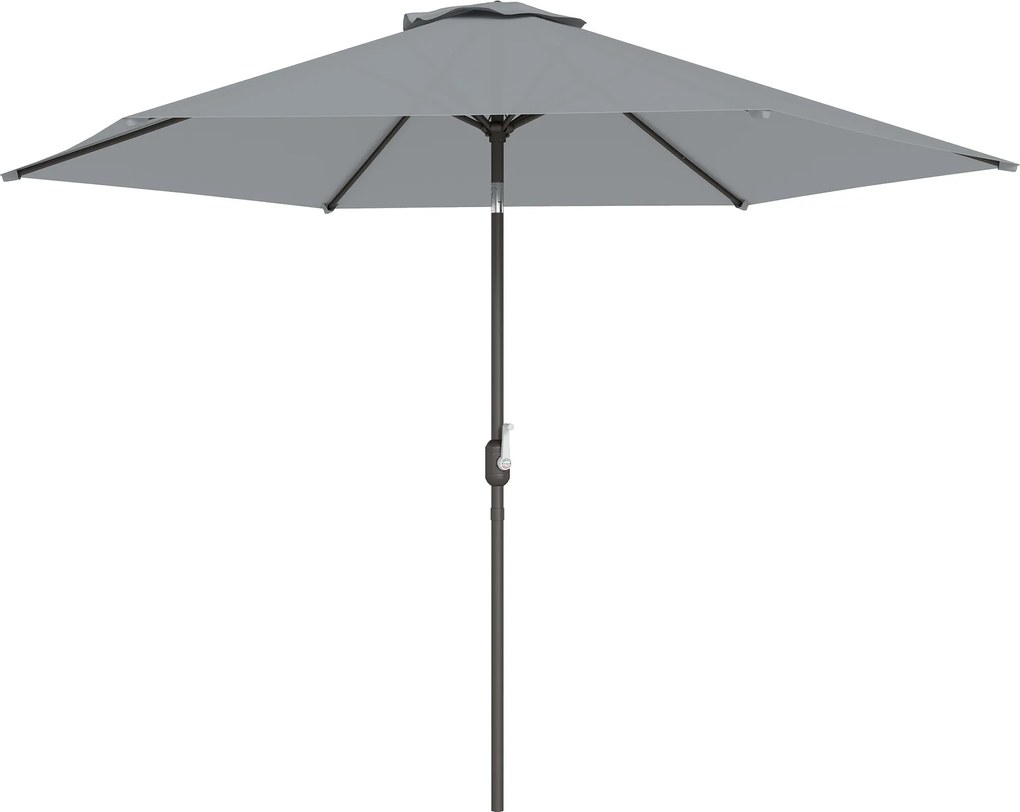 Outsunny Guarda-sol de Jardim Guarda-sol Exterior Inclinável 3x3 m Cinza | Aosom Portugal