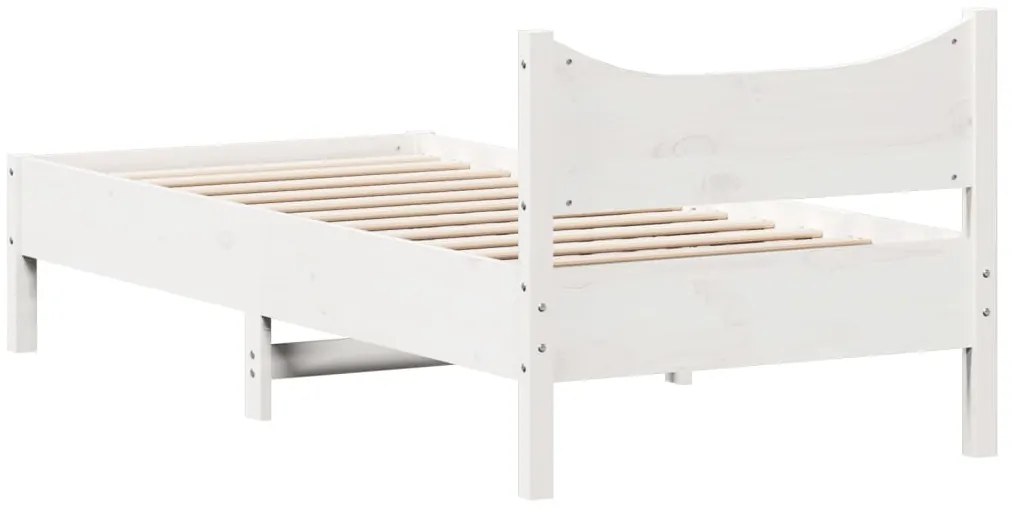 Cama sem colchão 90x190 cm madeira de pinho maciça branco
