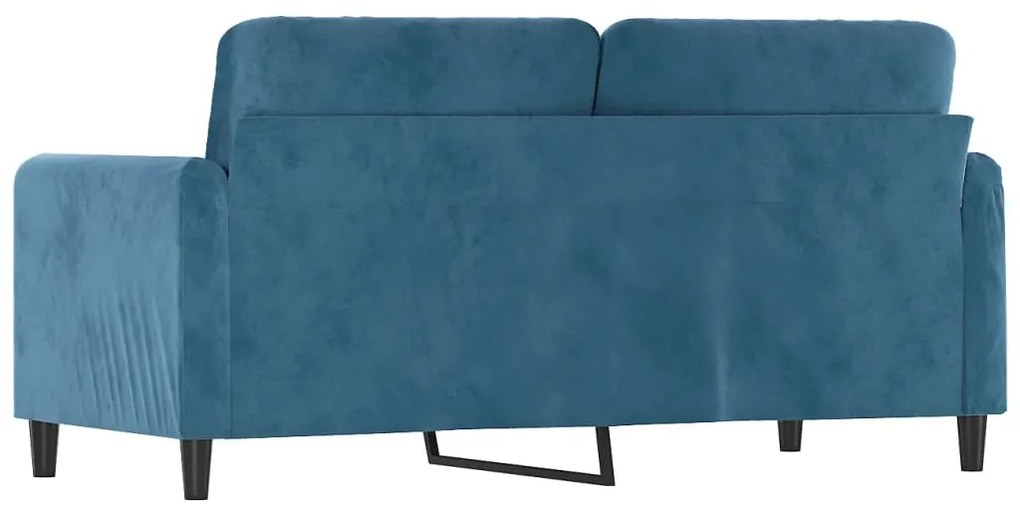 Sofá de 2 lugares veludo 140 cm azul