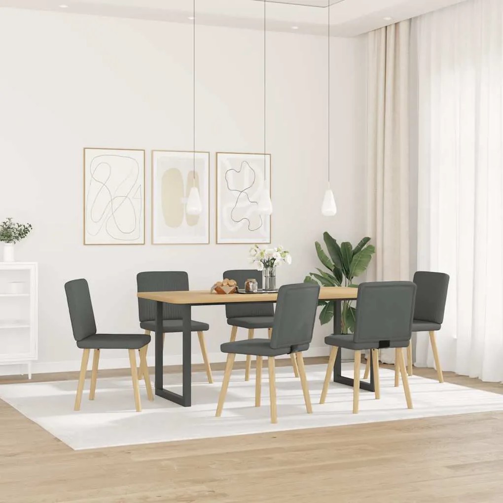 vidaXL Cadeiras de jantar 6 pcs tecido cinzento-escuro