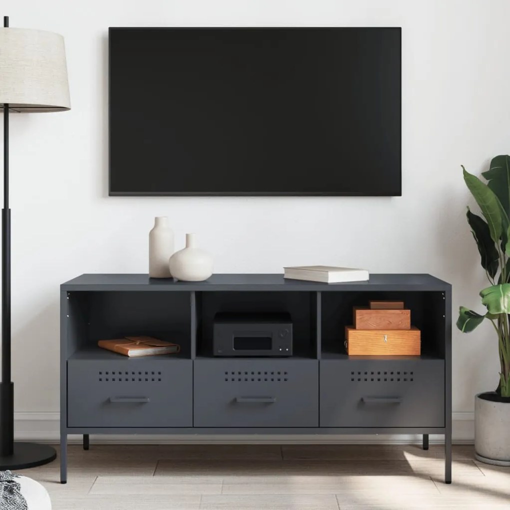 Móvel de TV 100,5x39x50,5 cm aço antracite