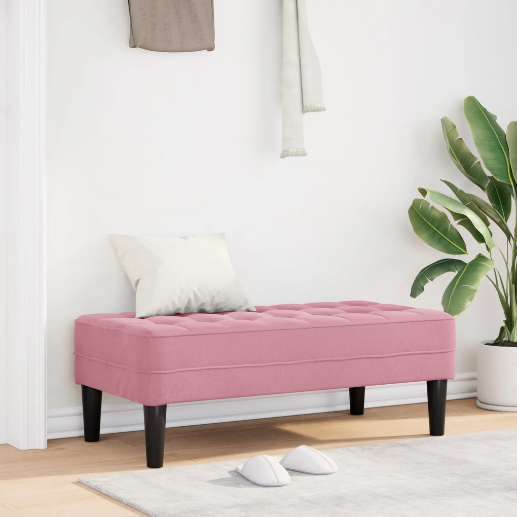 Banco Rosa 113x57x39 cm Veludo