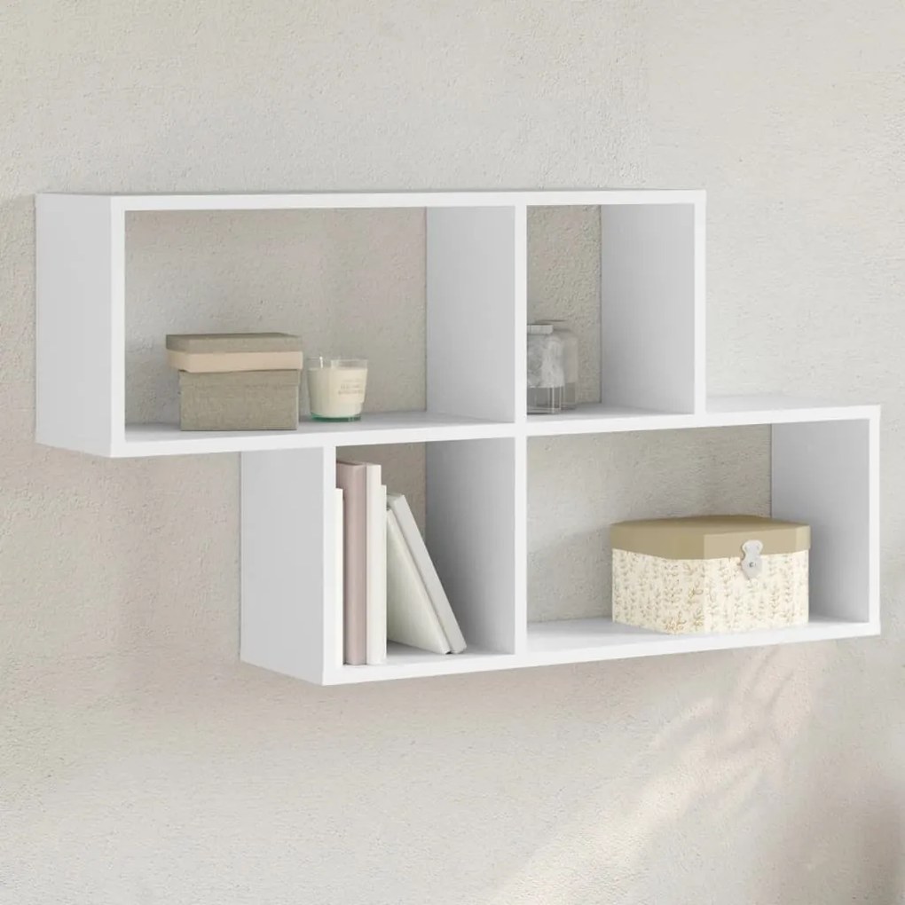 vidaXL Estante de parede 100x20x53 cm derivados de madeira branco