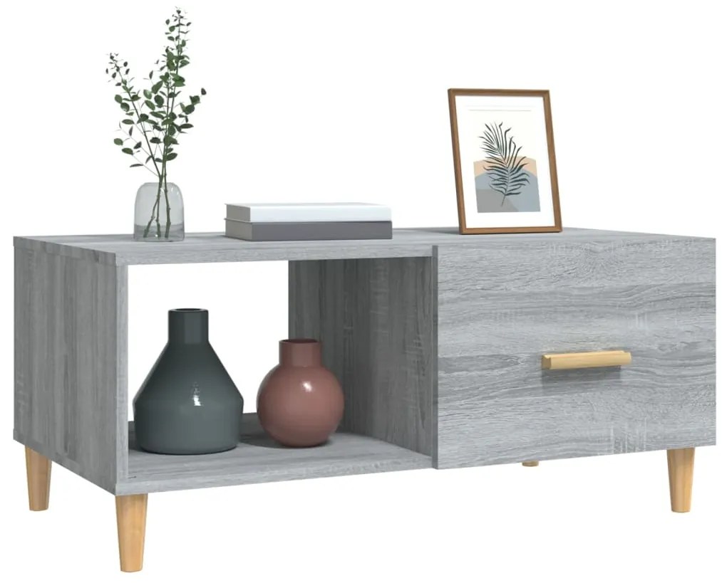 Mesa de centro 89,5x50x40 cm derivados madeira cinzento sonoma